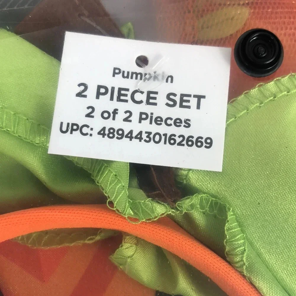Jack O Lantern Costume Girls Size S 6/6X Dress Headband Pumpkin Halloween 003